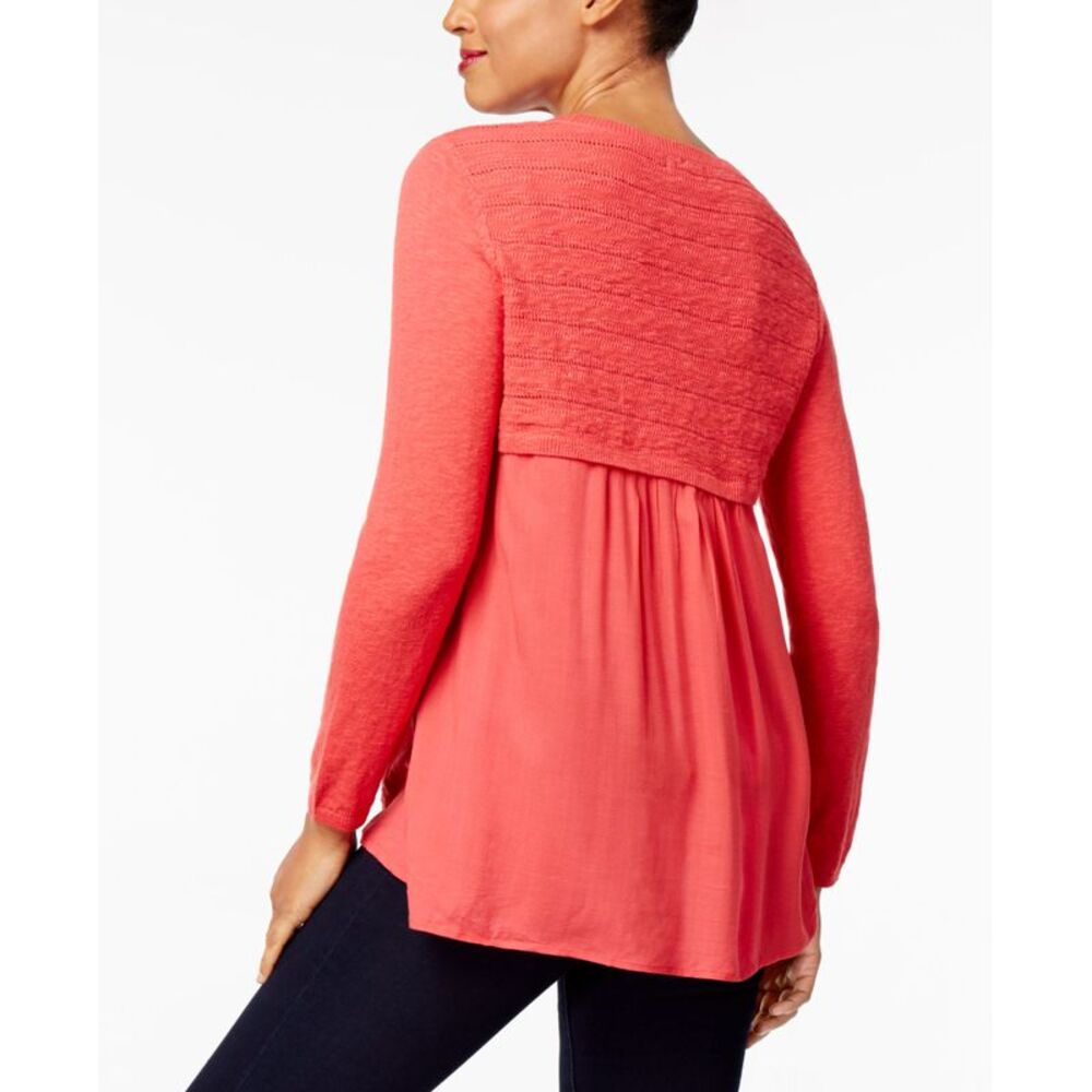 Style & Co High Low Contrast Sweater